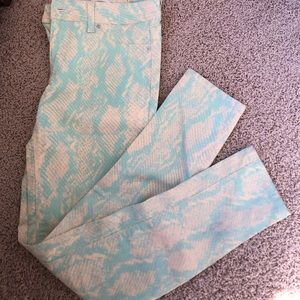 DL1961 mint snakeskin jeans